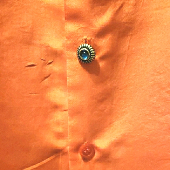 SILK CEDARS SPORT ORANGE BLOUSE SZ S - Picture 6 of 8